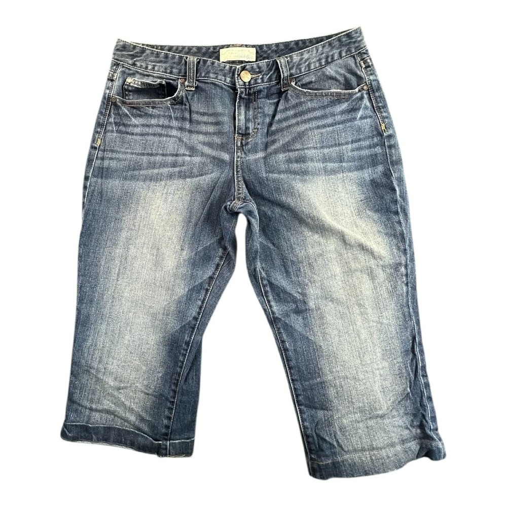 Maurices Womens Denim Capri Jeans‎ Blue Medium Wash Stretch Size 11/12